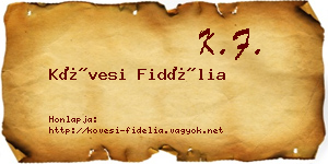 Kövesi Fidélia névjegykártya